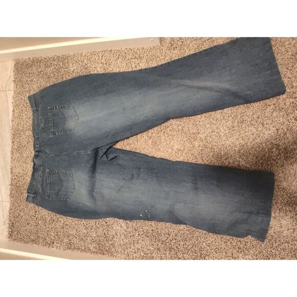 Denim 24/7 Floral Embroidered Beads Sequins Jeans Women's Plus Size 30T Y2K Boho - Picture 4 of 4